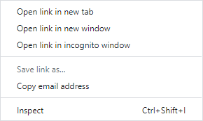 Chrome's Shortcut Menu